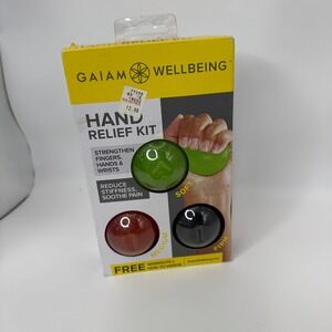Gaiam Wellbeing Hand Relief Kit Soft Medium Firm Stress Pain Relief Balls